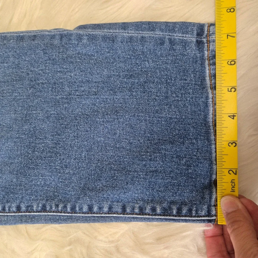 Lands' End Medium Wash Straight Leg Stretch Denim Jeans Petite 16 Blue